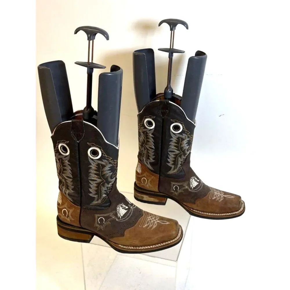 Old Corral Men's Brown Cowboy Ankle Boots - Size 28 & 1/2 (Mexico)